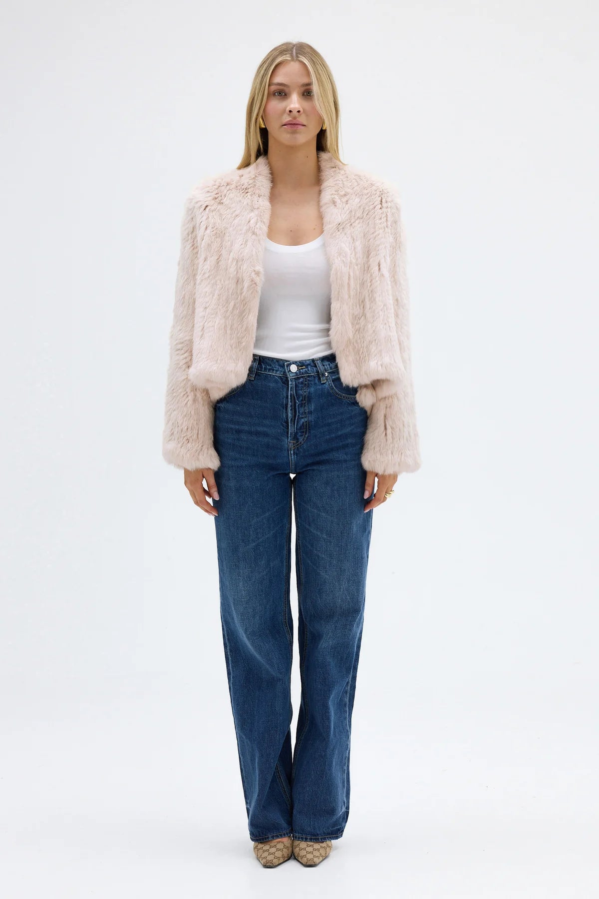 Emma Fur Jacket - Stone