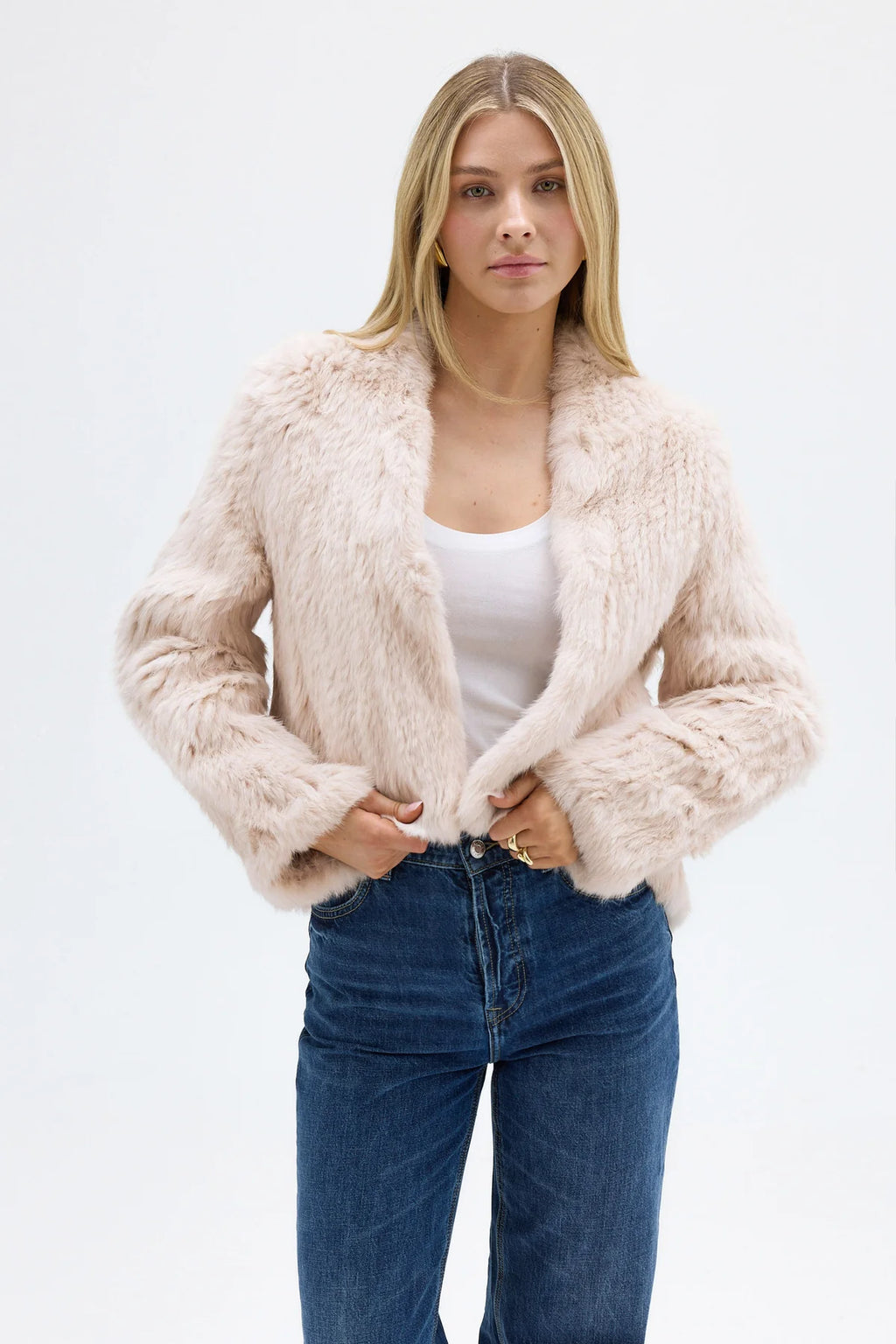 Emma Fur Jacket - Stone