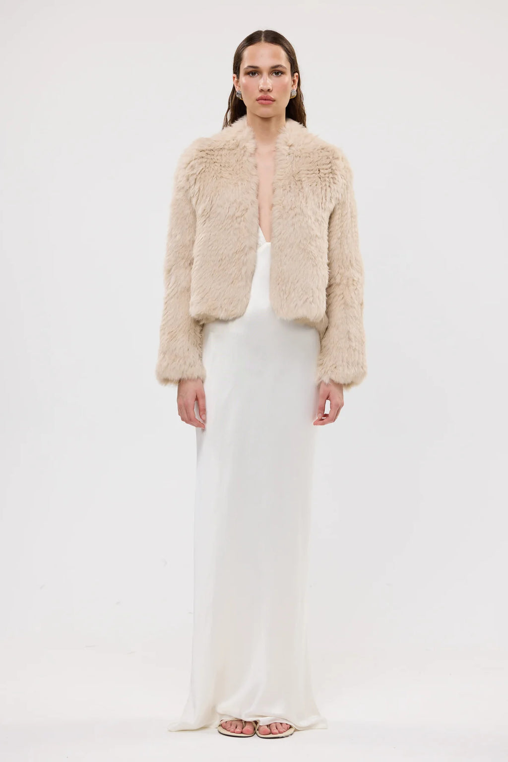 Emma Fur Jacket - Oatmeal