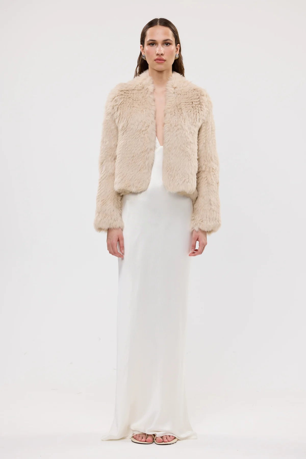 Emma Fur Jacket - Oatmeal
