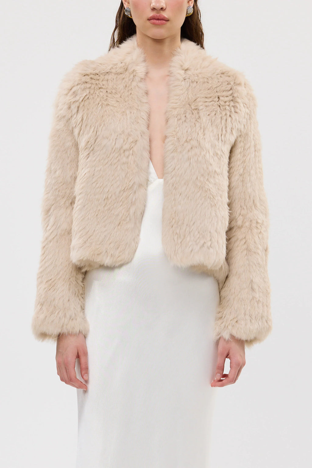 Emma Fur Jacket - Oatmeal