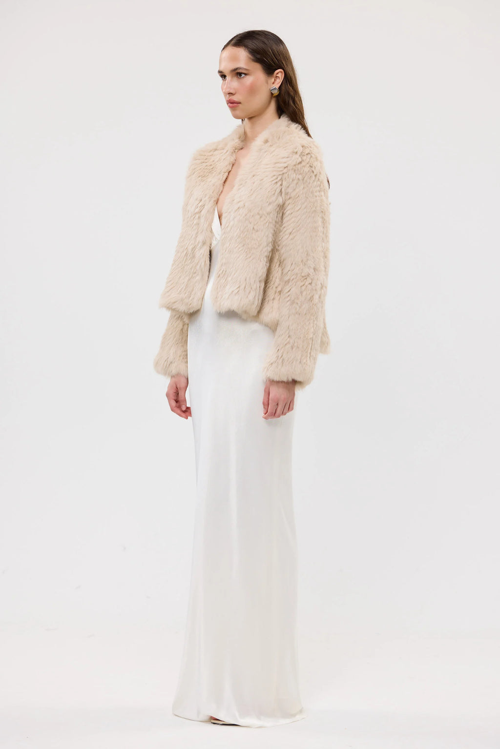 Emma Fur Jacket - Oatmeal