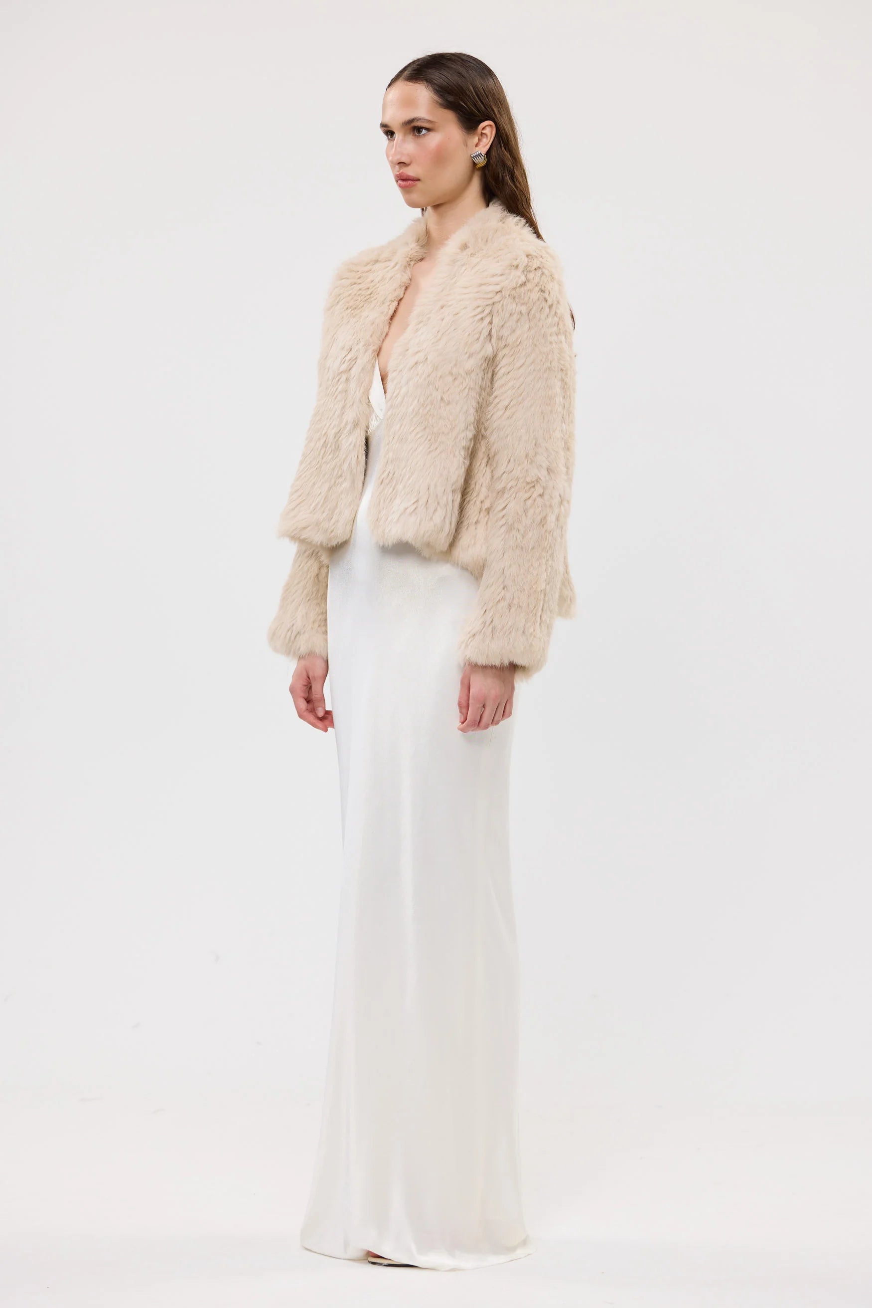 Emma Fur Jacket - Oatmeal