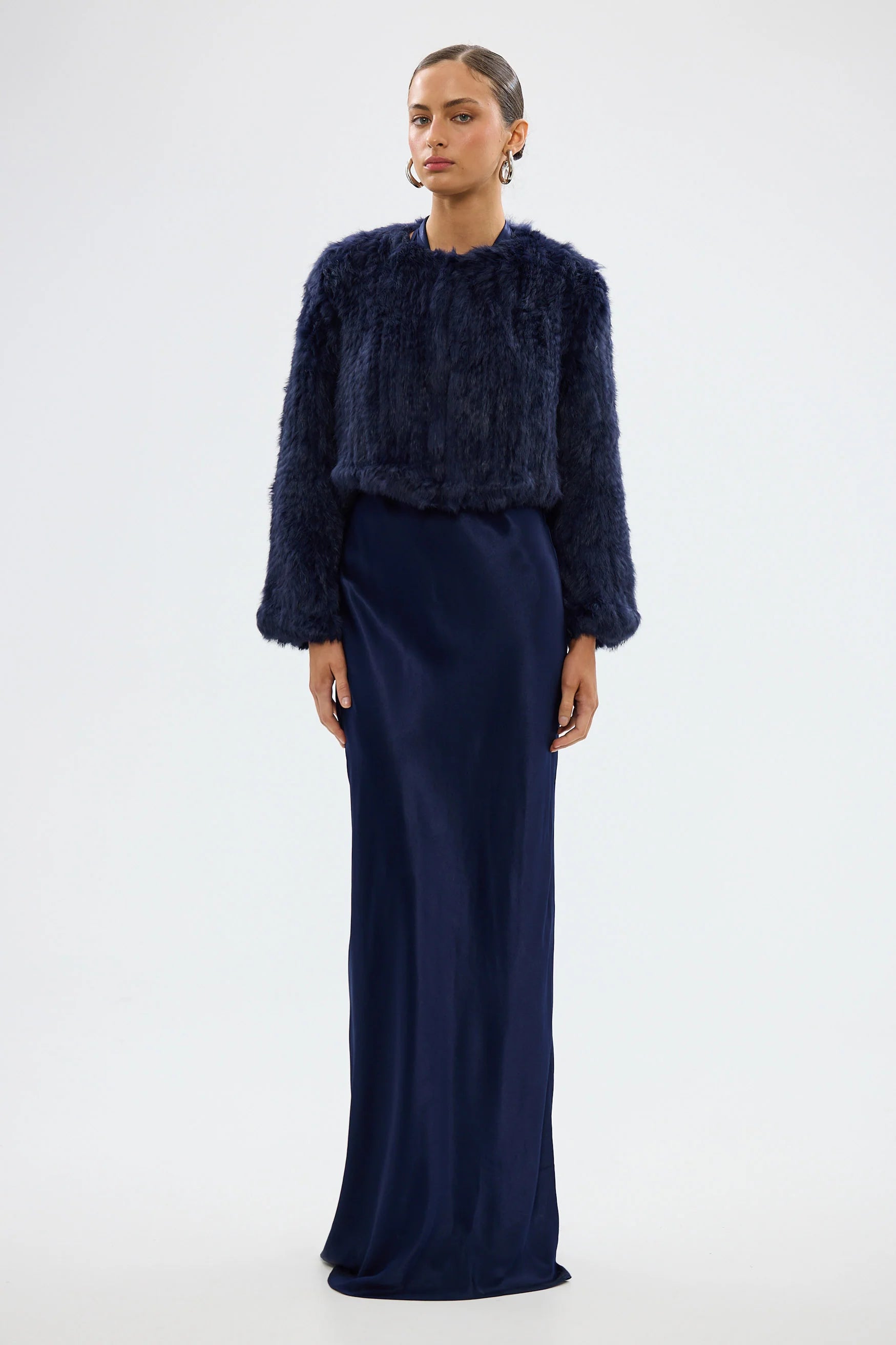 Lola Crop Jacket- Navy