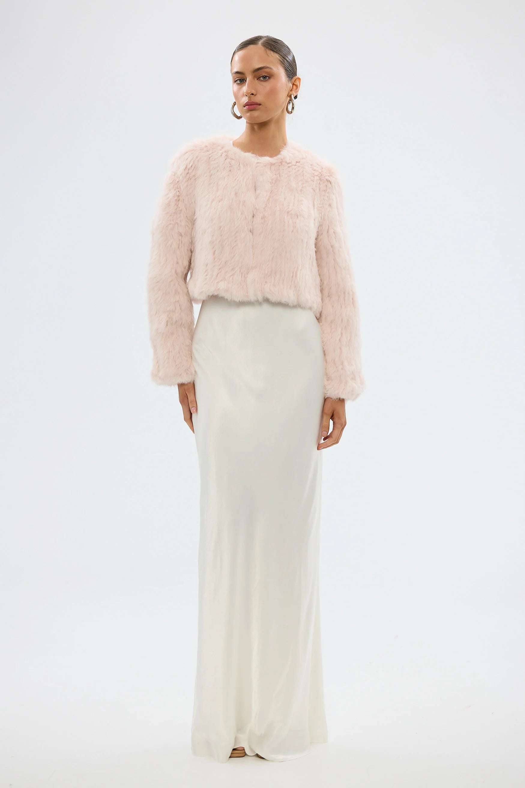 Lola Crop Jacket - Baby Pink