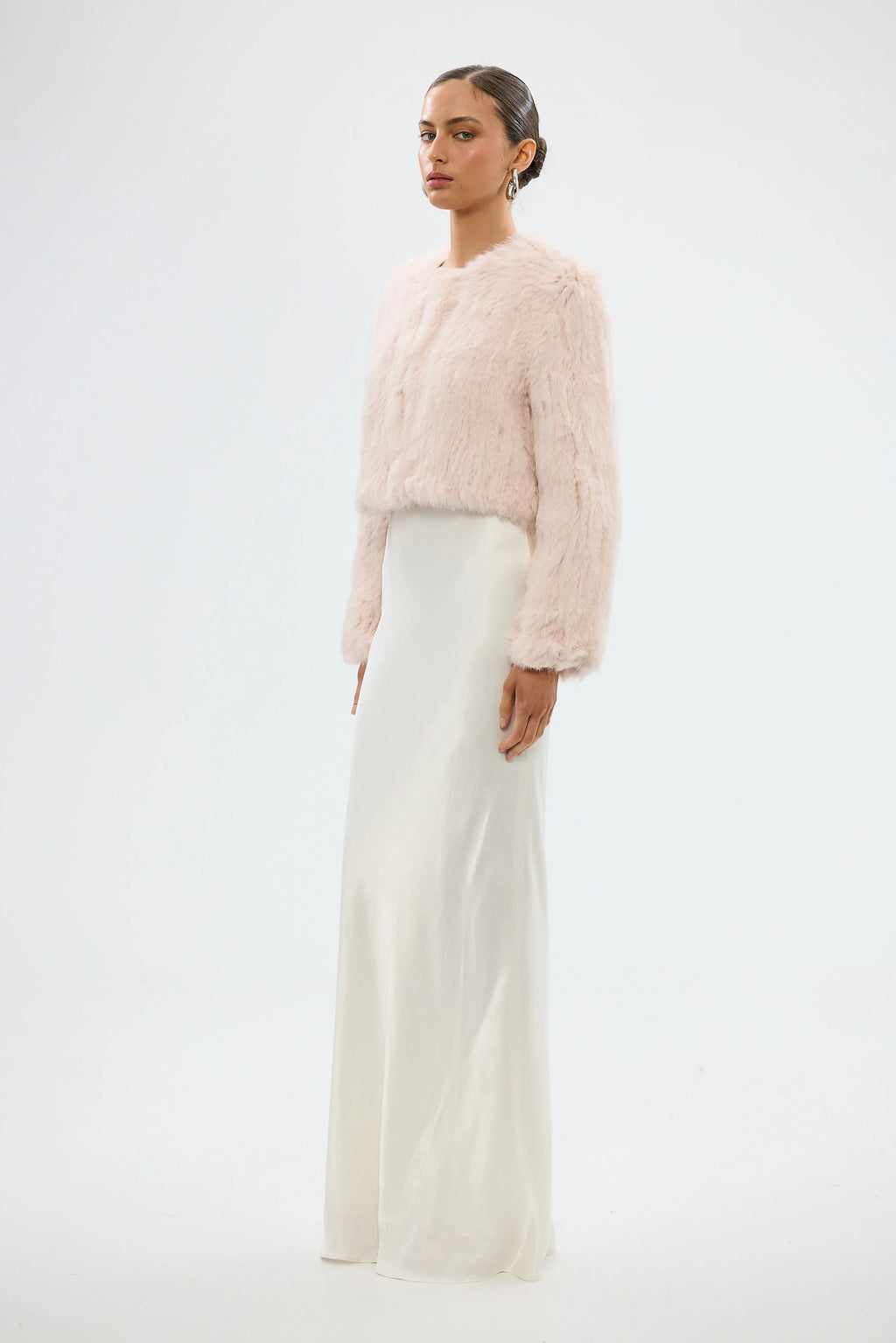 Lola Crop Jacket - Baby Pink