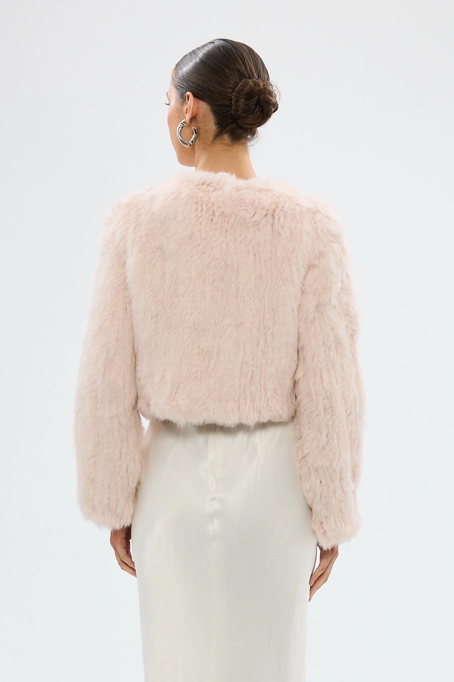 Lola Crop Jacket - Baby Pink