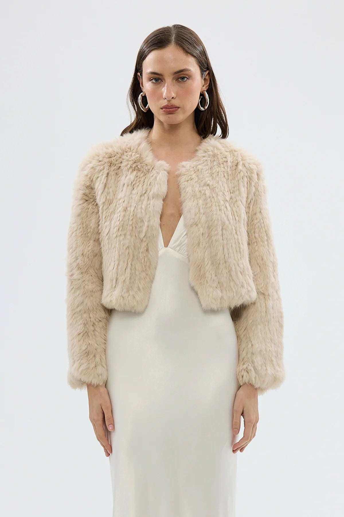 Lola Crop Jacket - Oatmeal