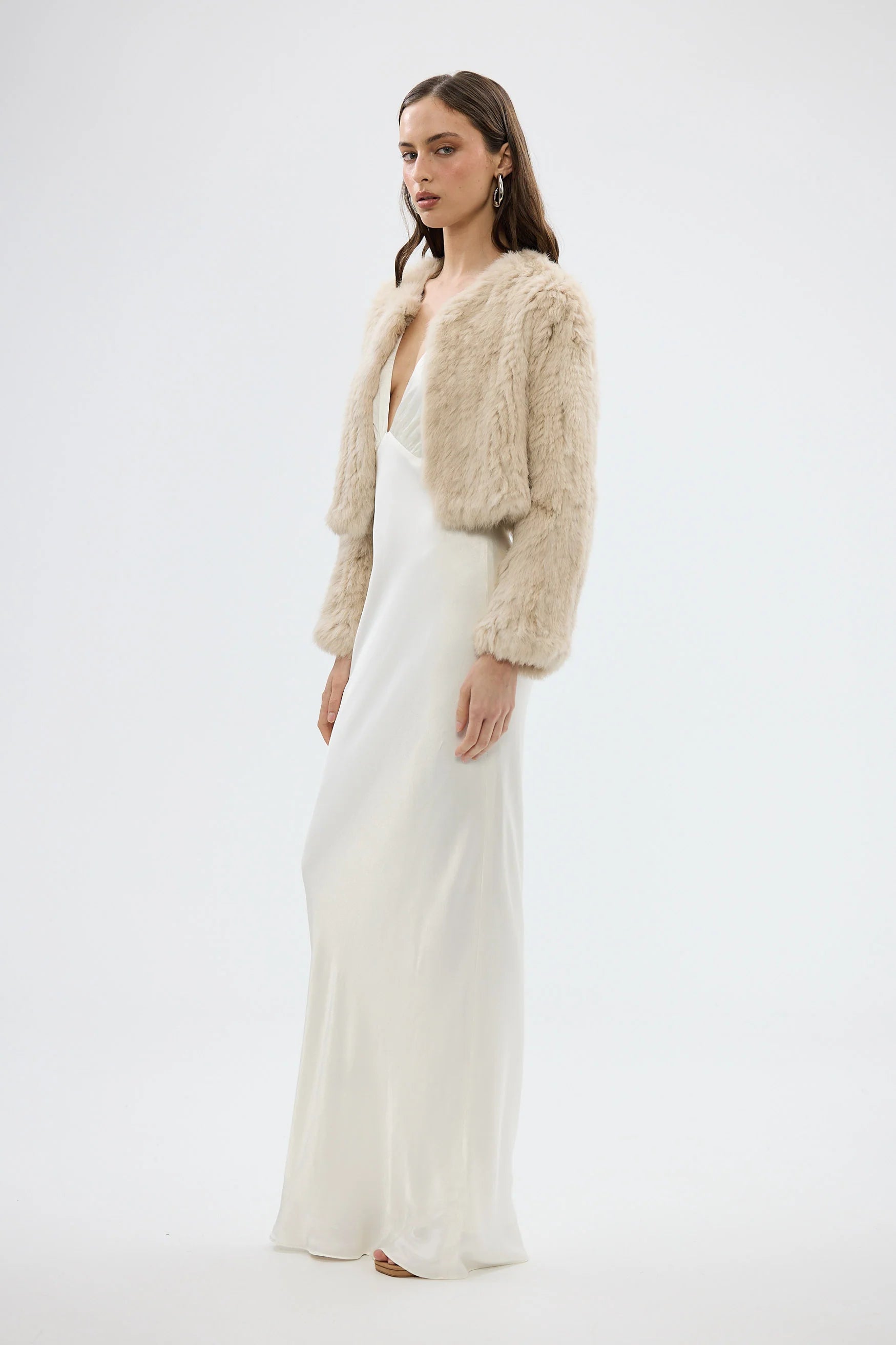 Lola Crop Jacket - Oatmeal