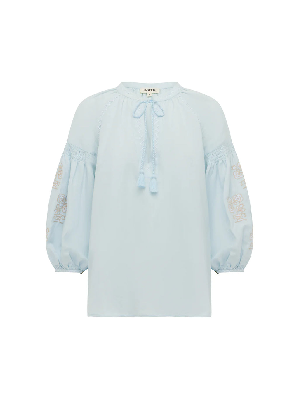 Malissa Embroidered Blouse - Sky