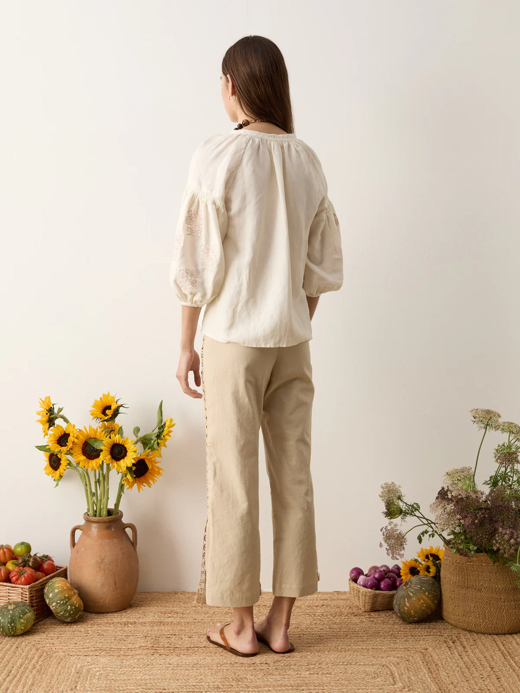 Malissa Embroidered Blouse - Creme