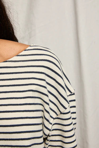 Taylor Long Sleeve Rugby Tee  - Navy Stripe