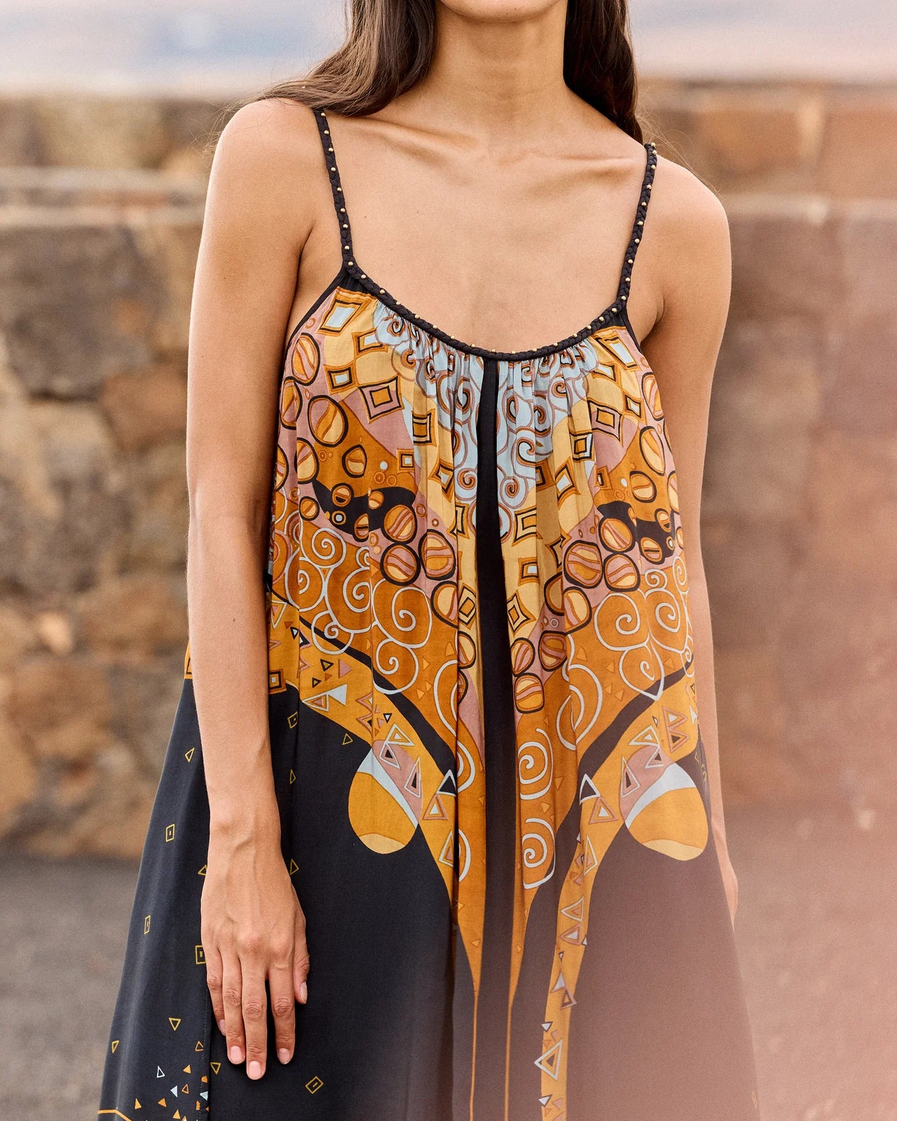 Mony Ocre/Black Dress