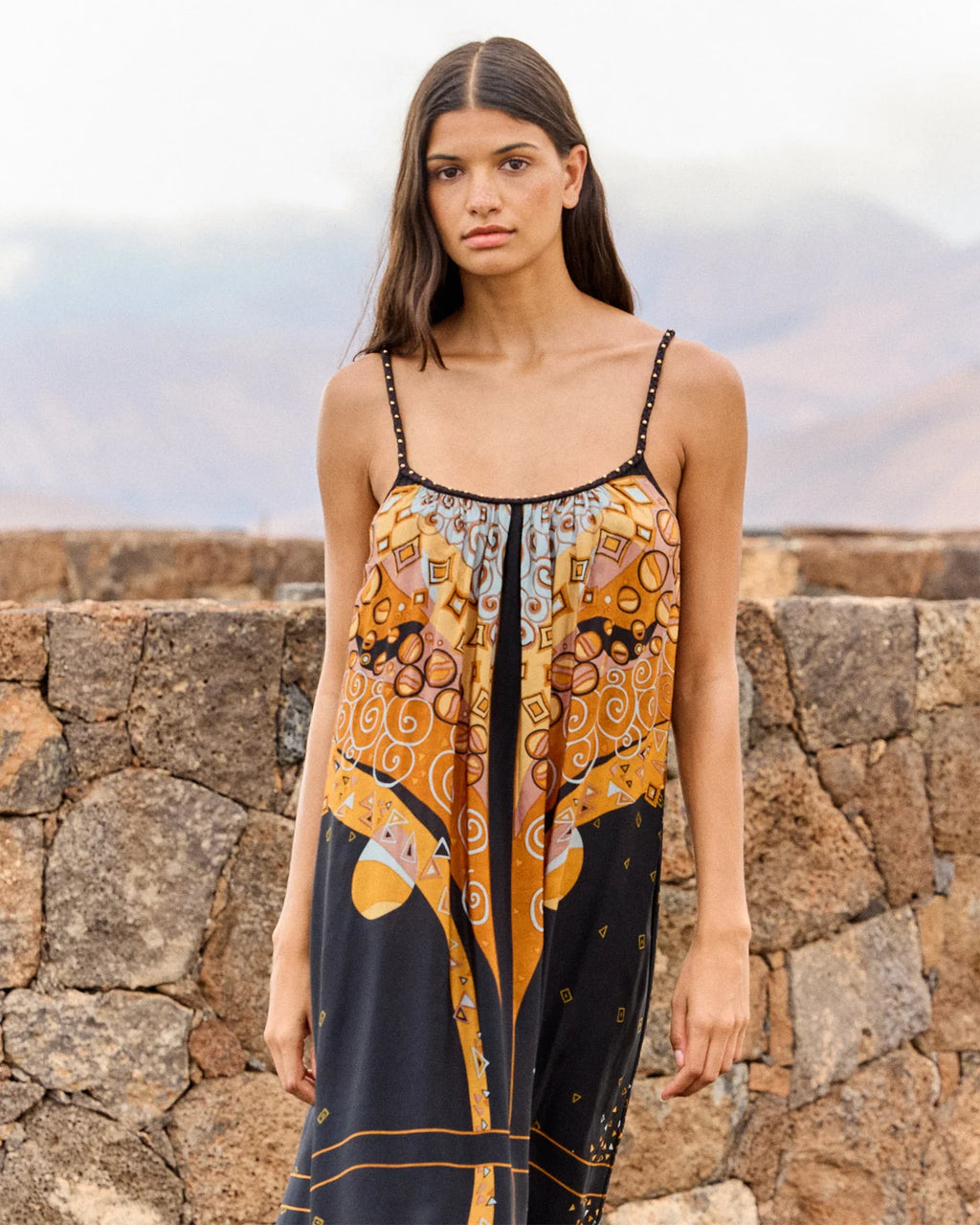 Mony Ocre/Black Dress
