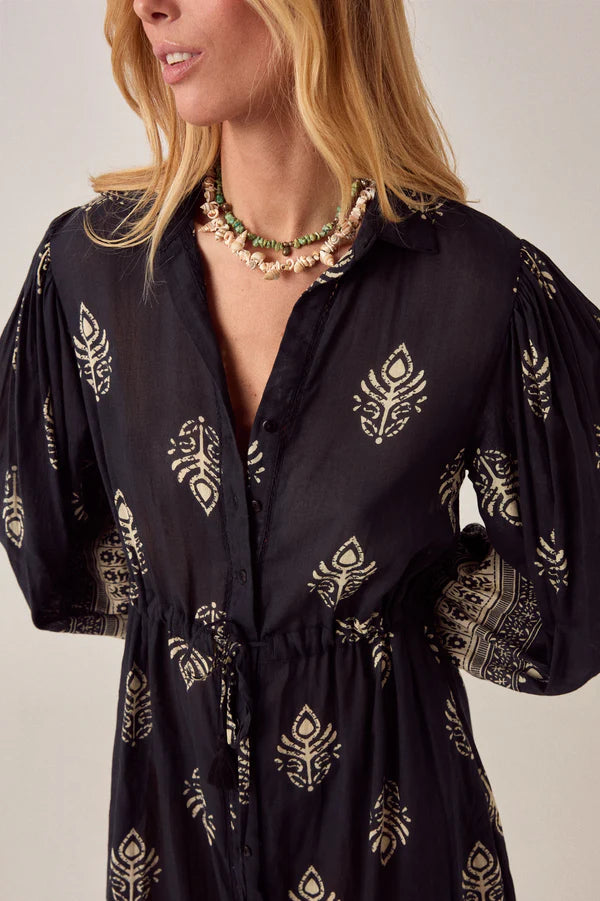 Eleanor’s Dress - Black Leaves