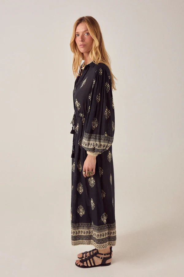 Eleanor’s Dress - Black Leaves