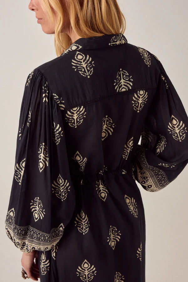 Eleanor’s Dress - Black Leaves