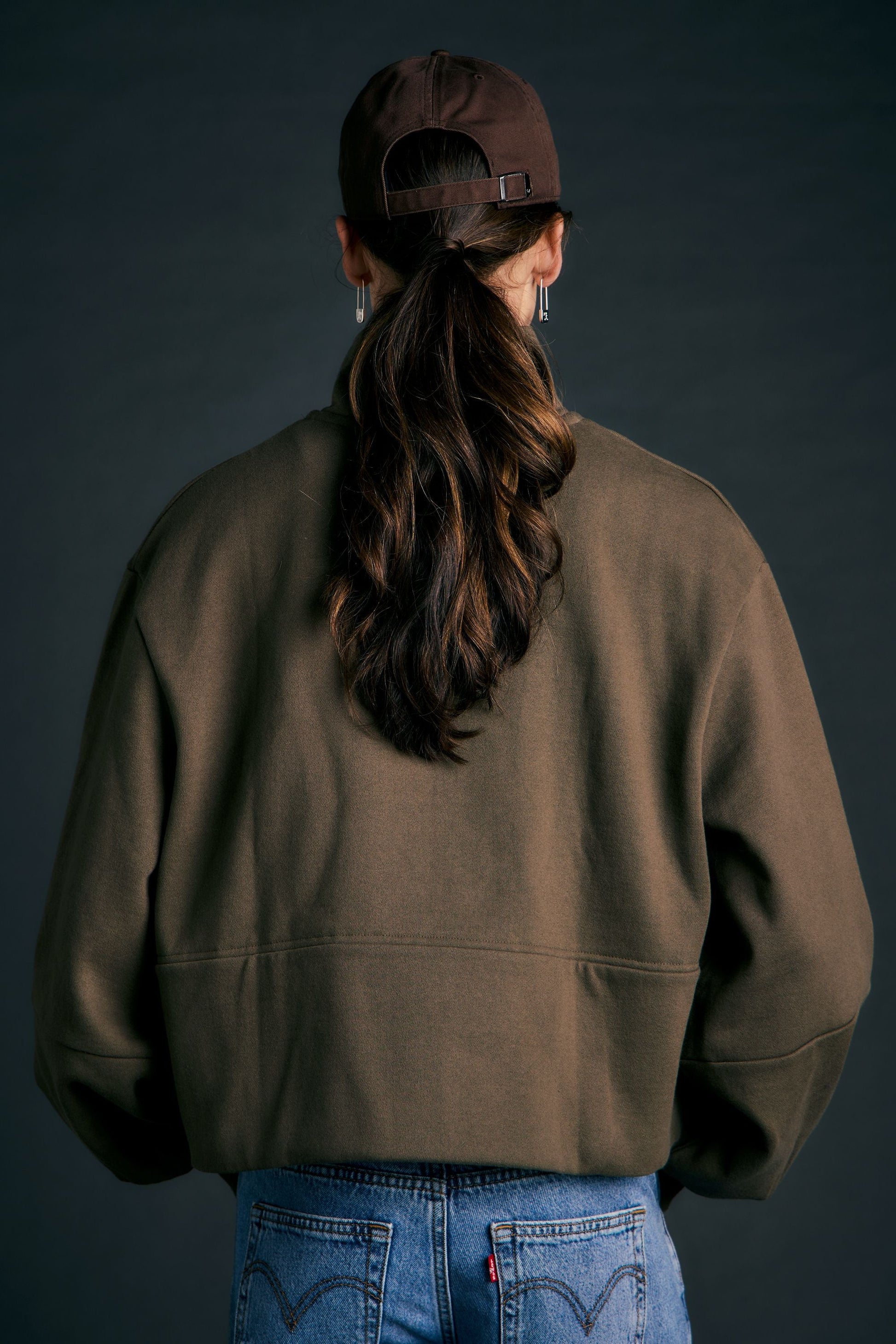 Runaway Zip Front Sweatshirt - Hunter Green