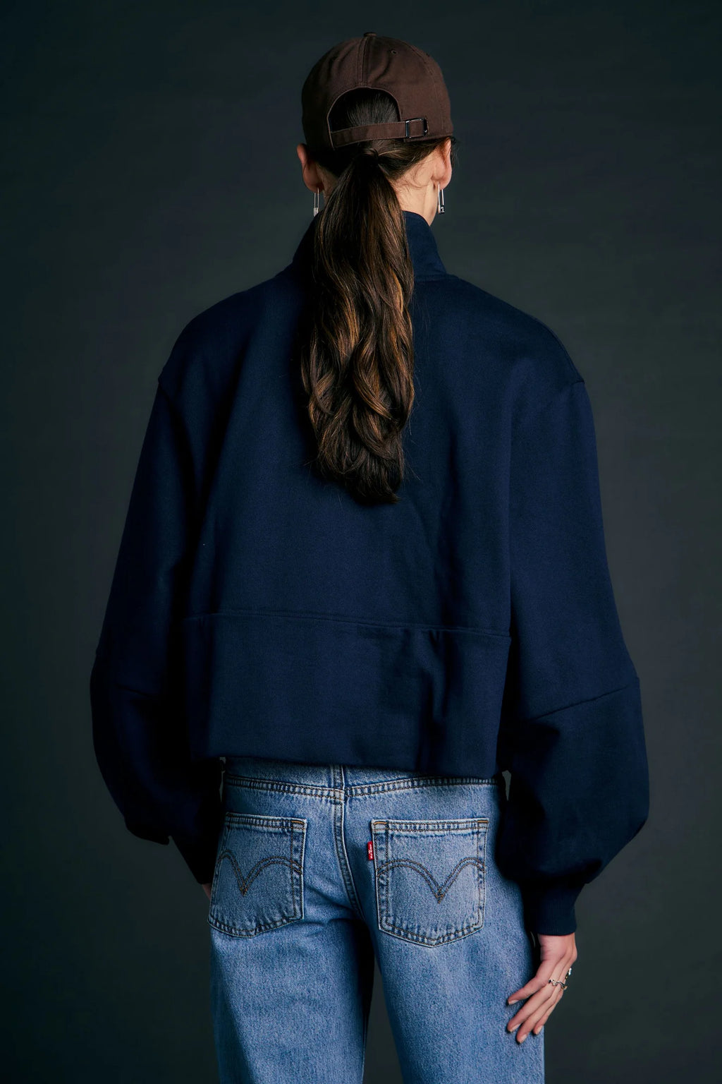 Runaway Zipup Sweatshirt - Navy