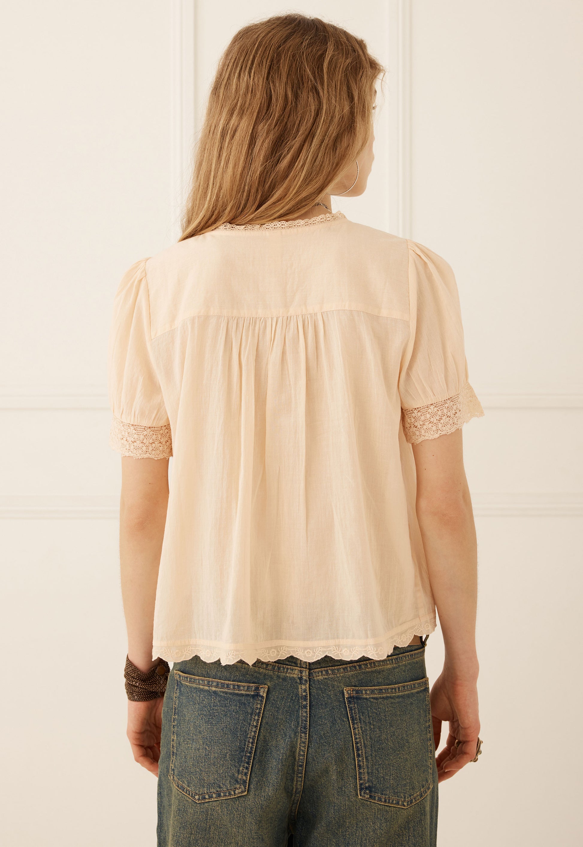 Prairie S/Sleeve Blouse - Apricot