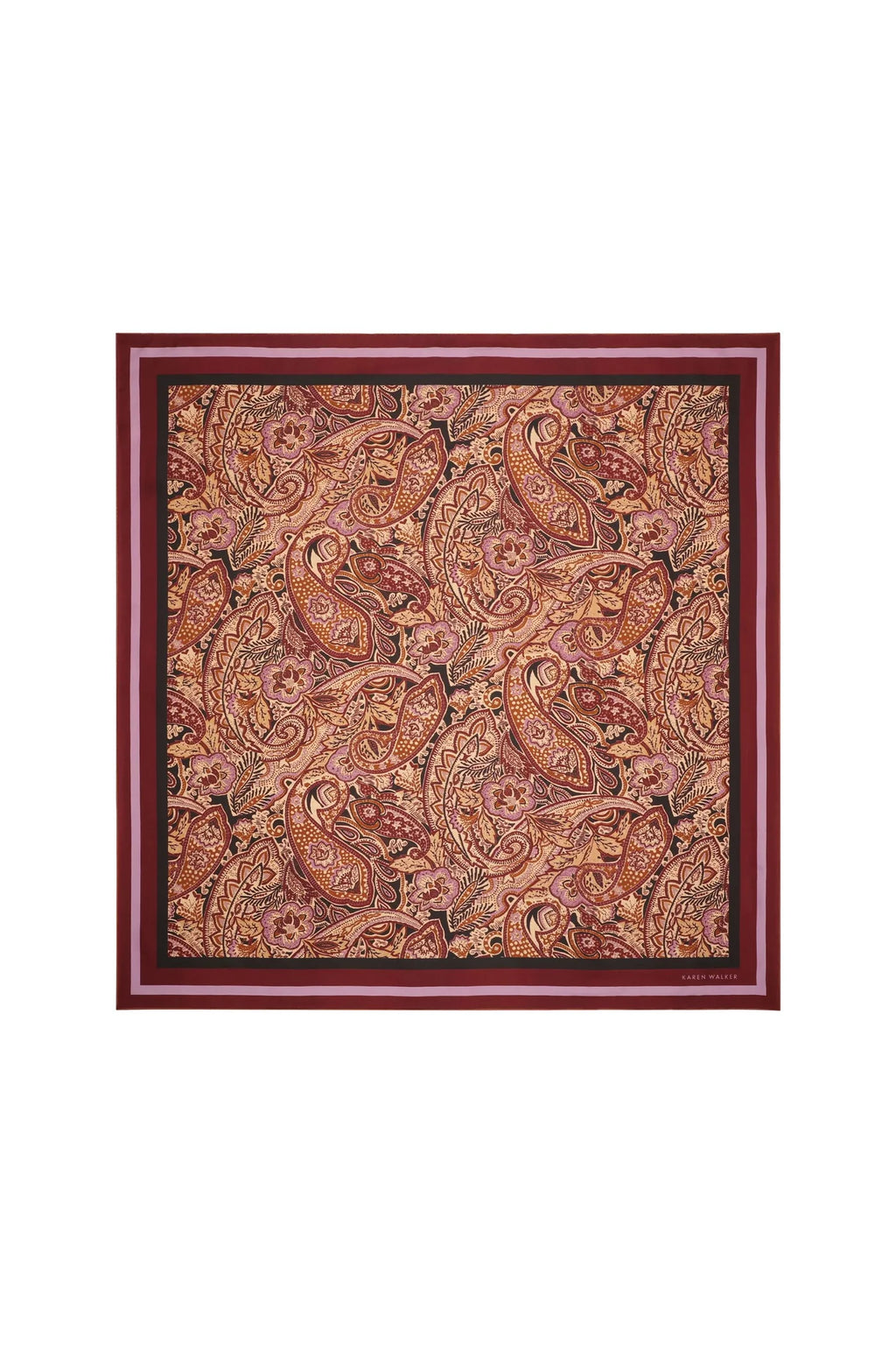 Paisley Silk Scarf - Burgundy