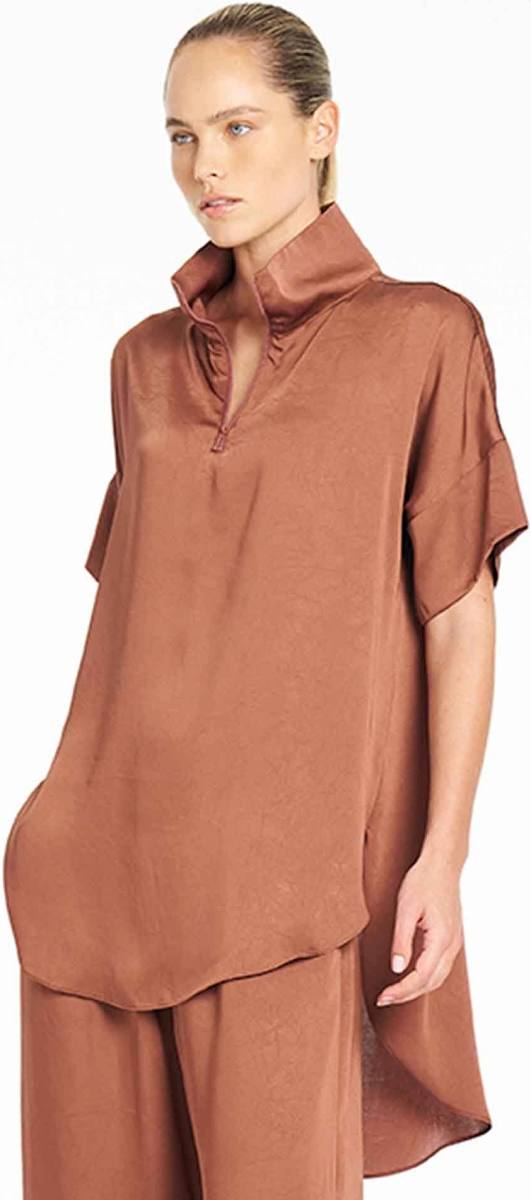 Funnel Tunic - Cinnabar