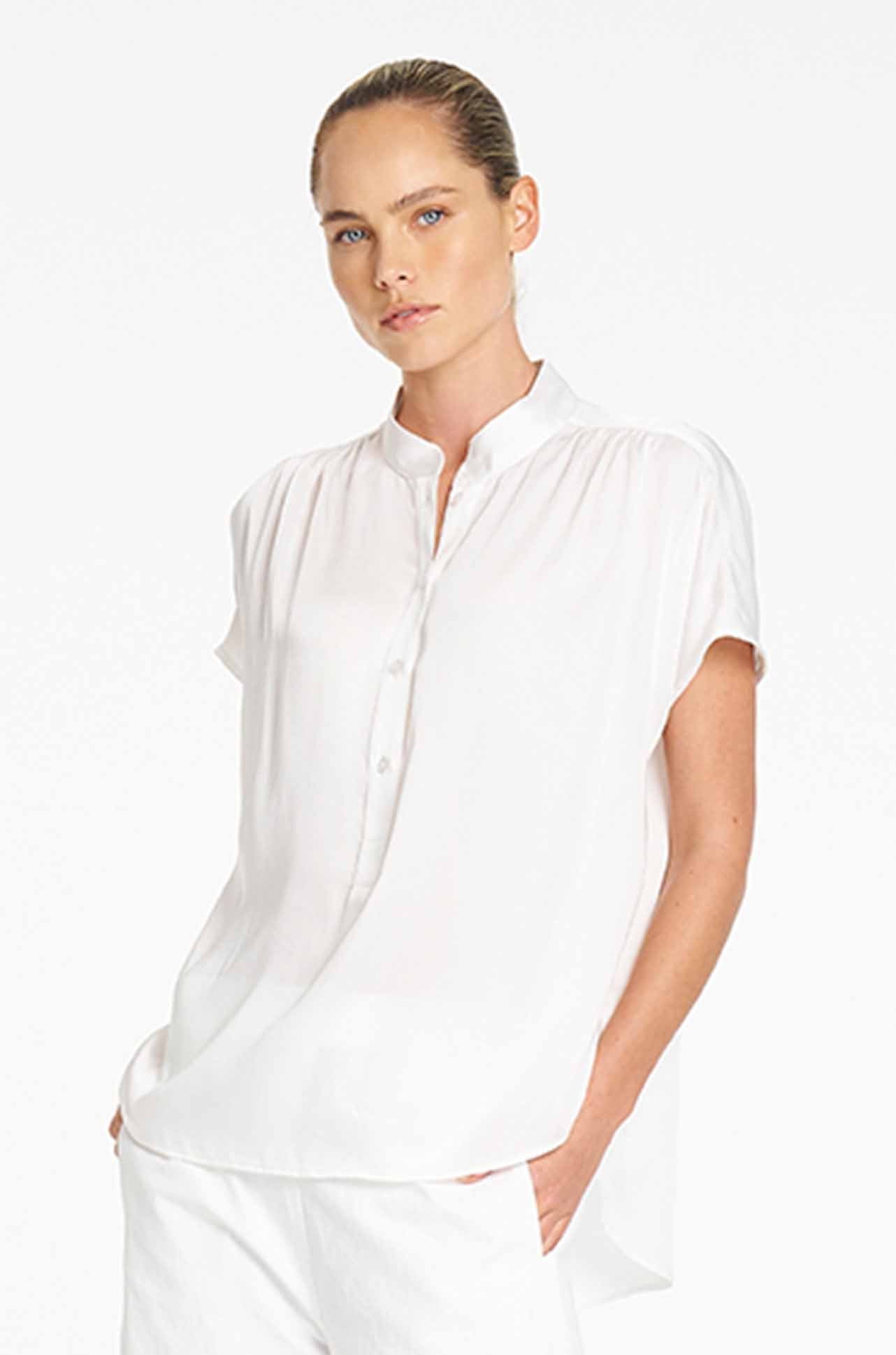 Gathered Shell - Pearl Organdy