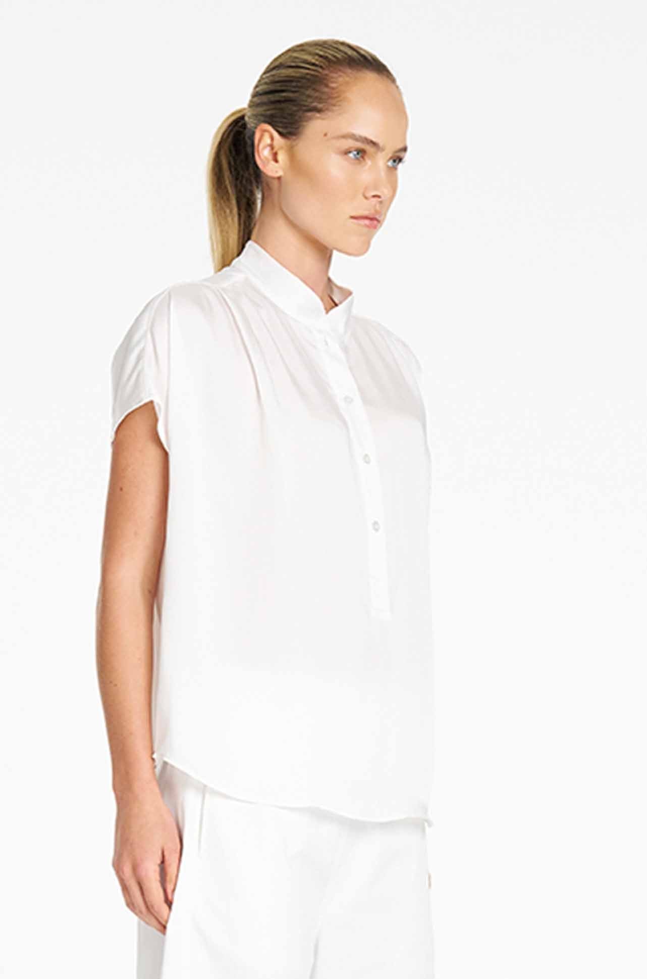 Gathered Shell - Pearl Organdy