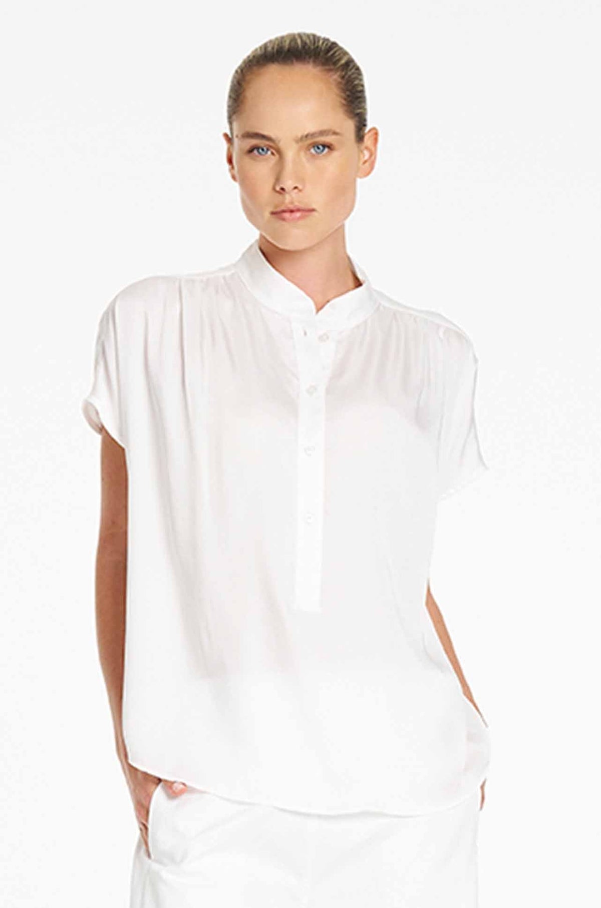 Gathered Shell - Pearl Organdy