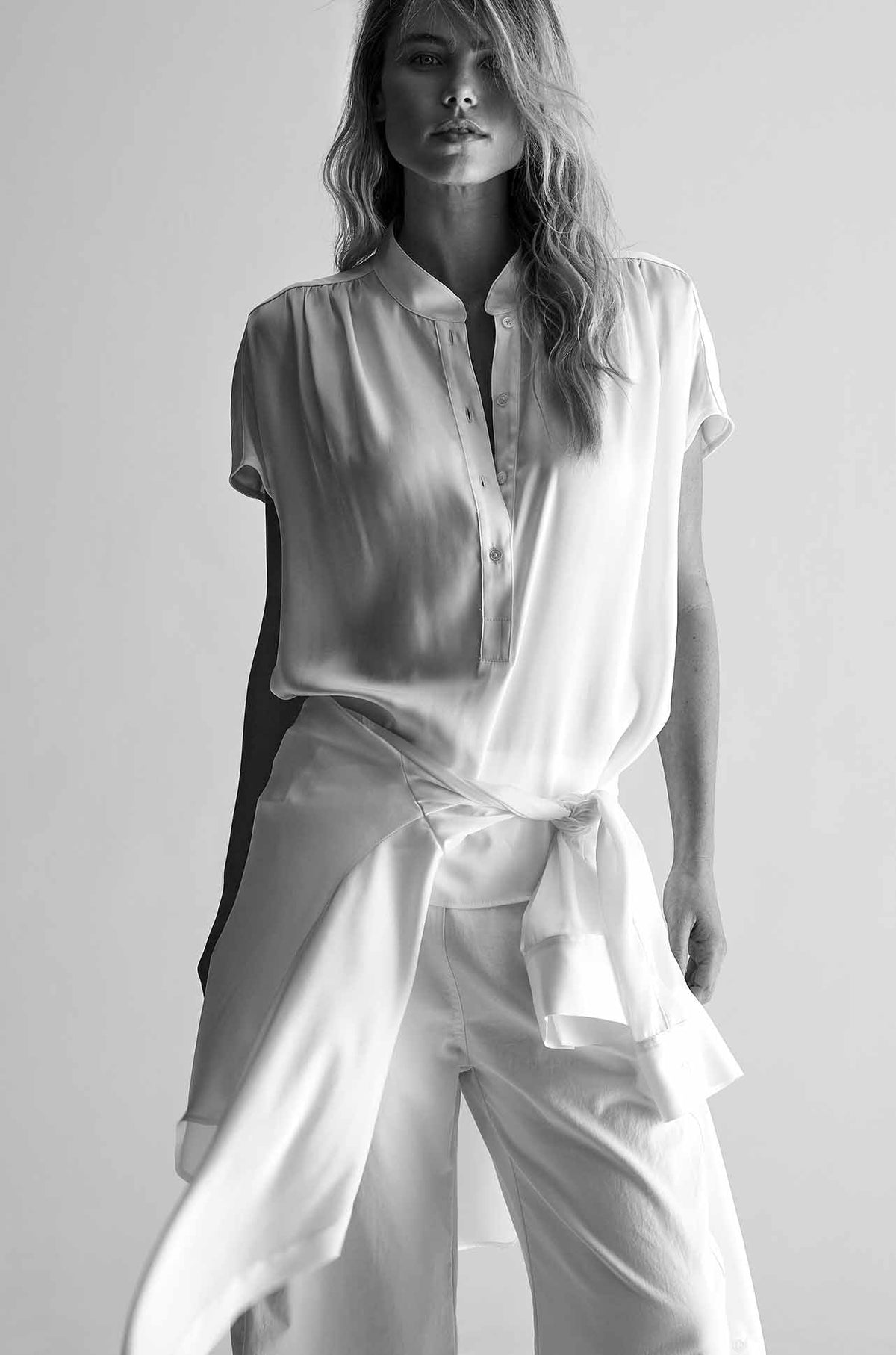 Gathered Shell - Pearl Organdy