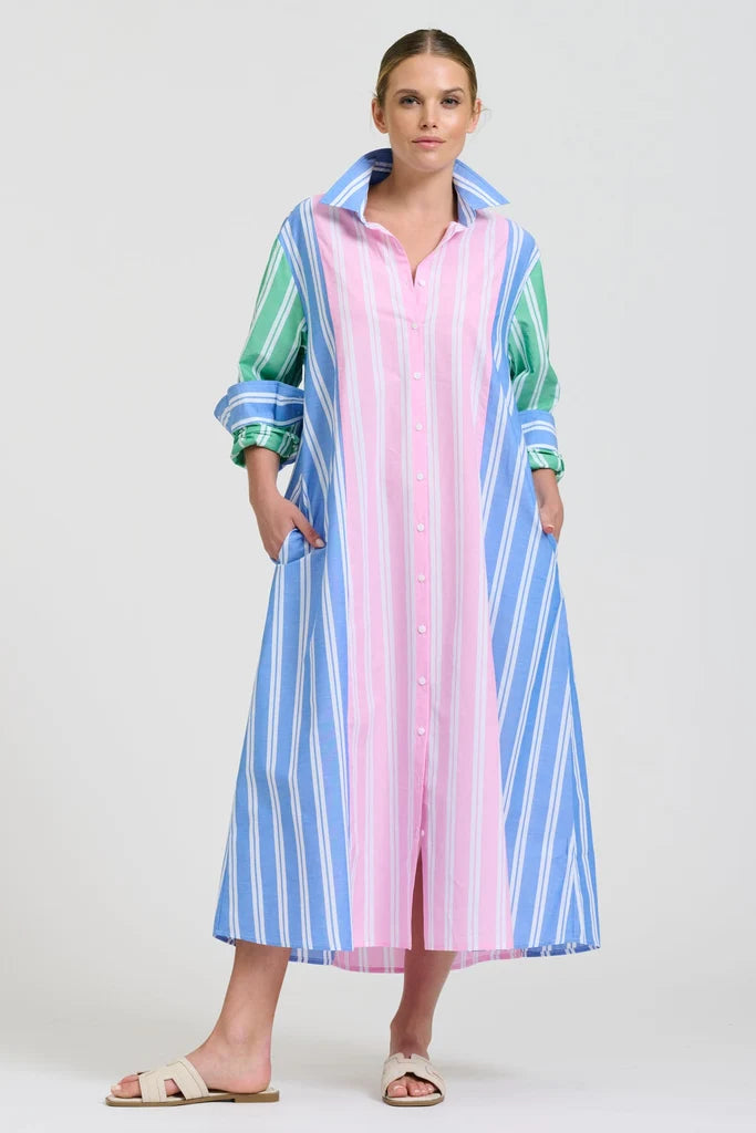 Luna Longline Shirtdress - Spring Combo
