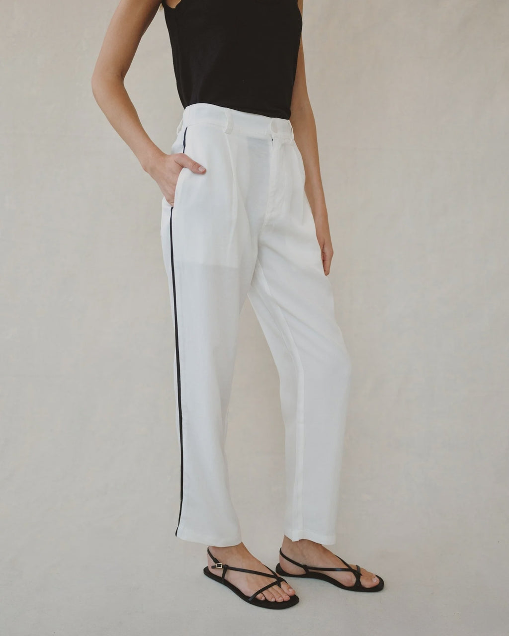 Piped Trouser Pant - Off White