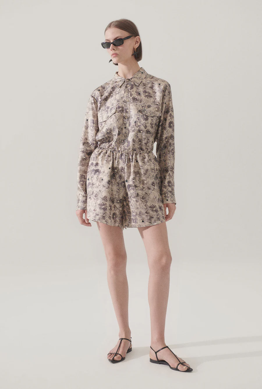 Twill Racer Shorts Aster Floral