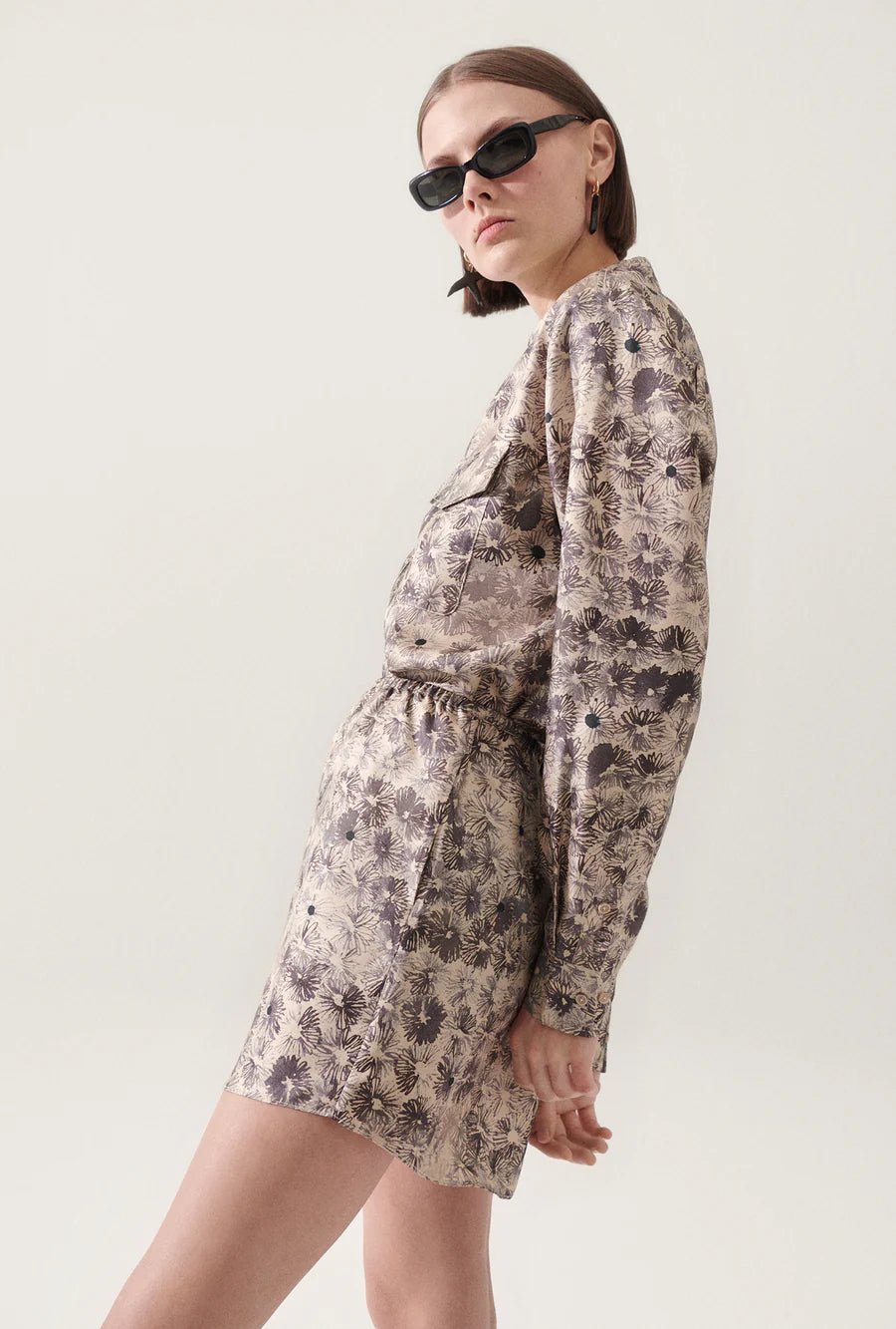 Twill Racer Shorts Aster Floral