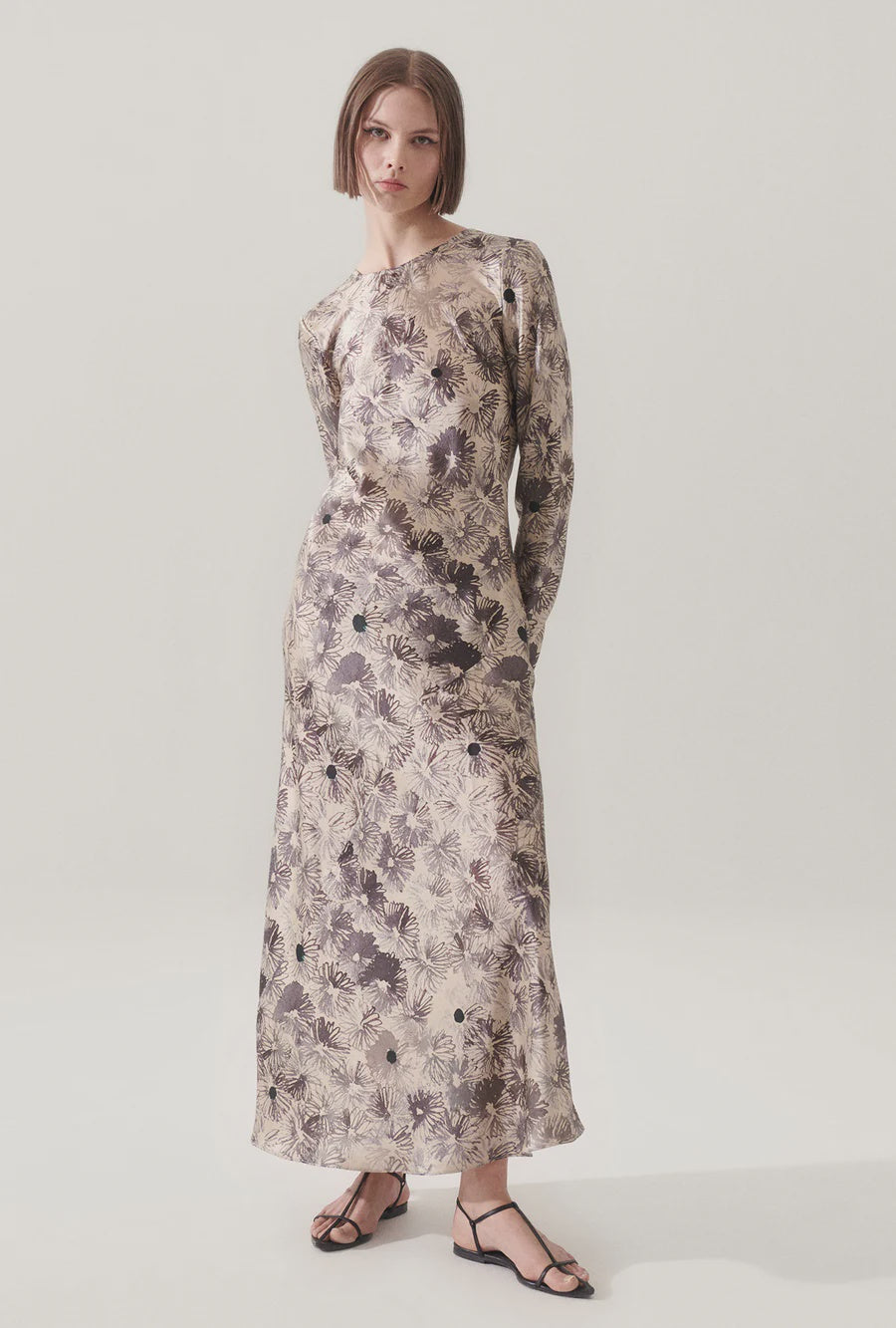 Full Sleeve Bias Dress - Aster Floral