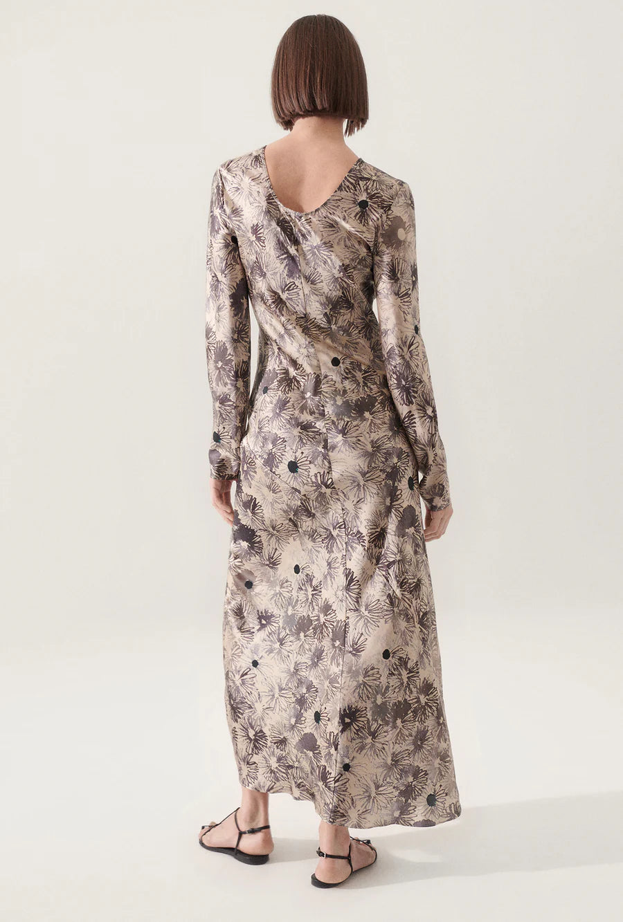 Full Sleeve Bias Dress - Aster Floral
