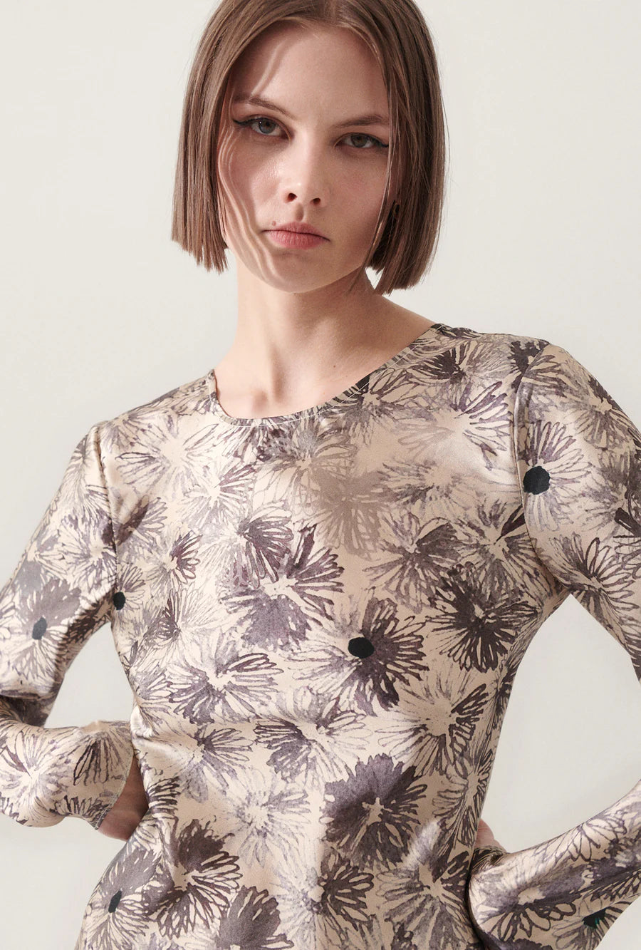 Full Sleeve Bias Dress - Aster Floral