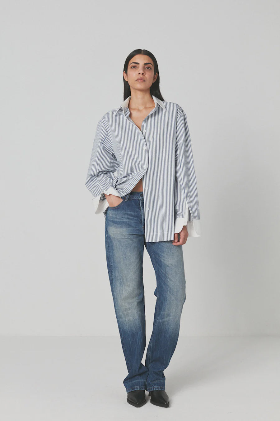 Barbara Shirt - Indigo Stripe
