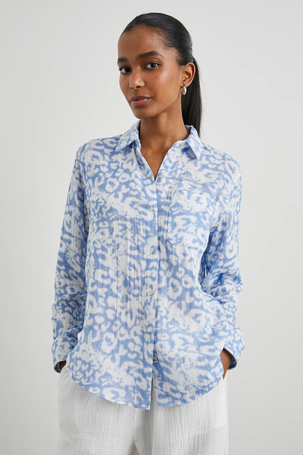 Ellis Shirt - Blue Diffused Cheetah
