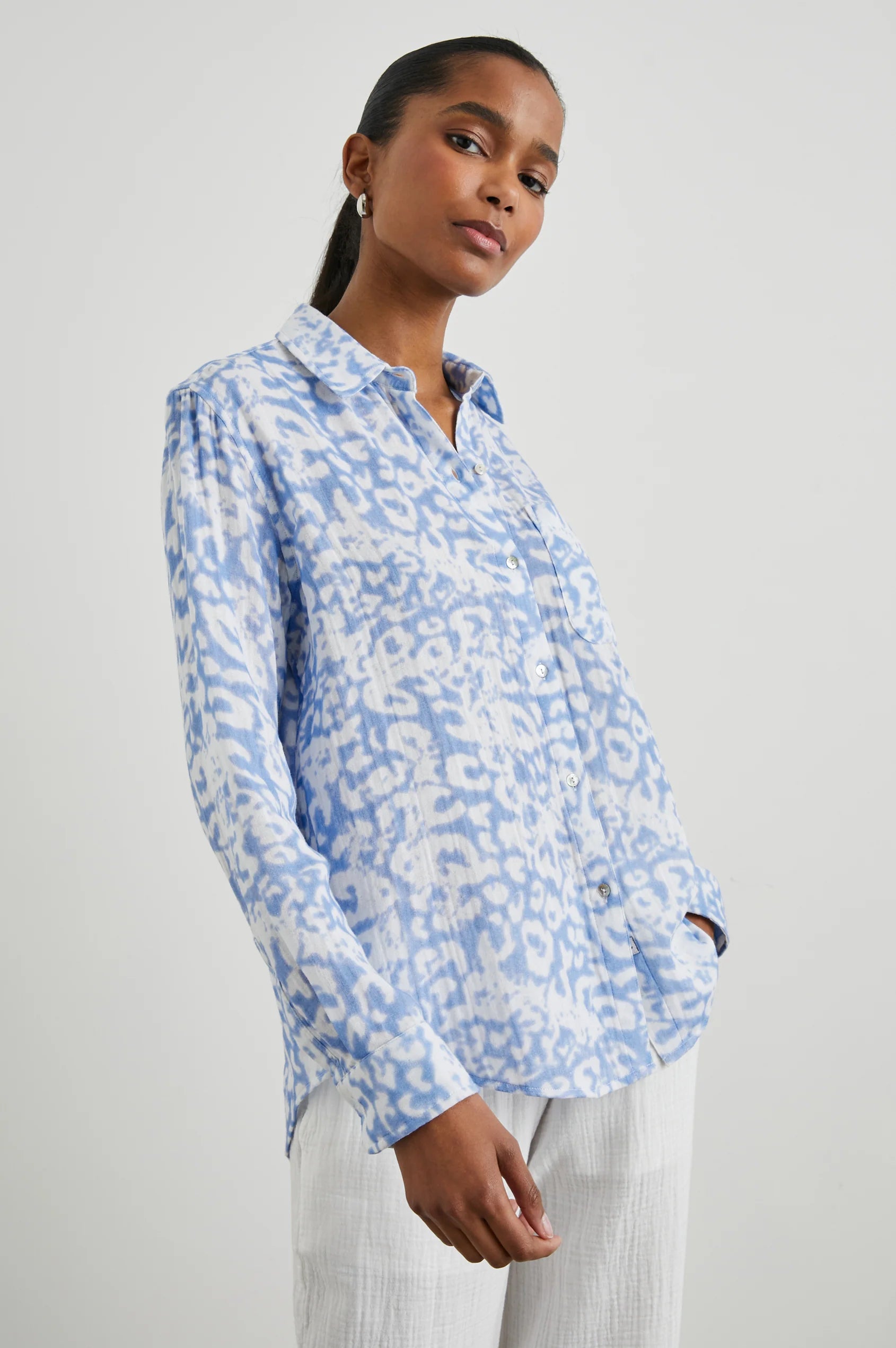 Ellis Shirt - Blue Diffused Cheetah