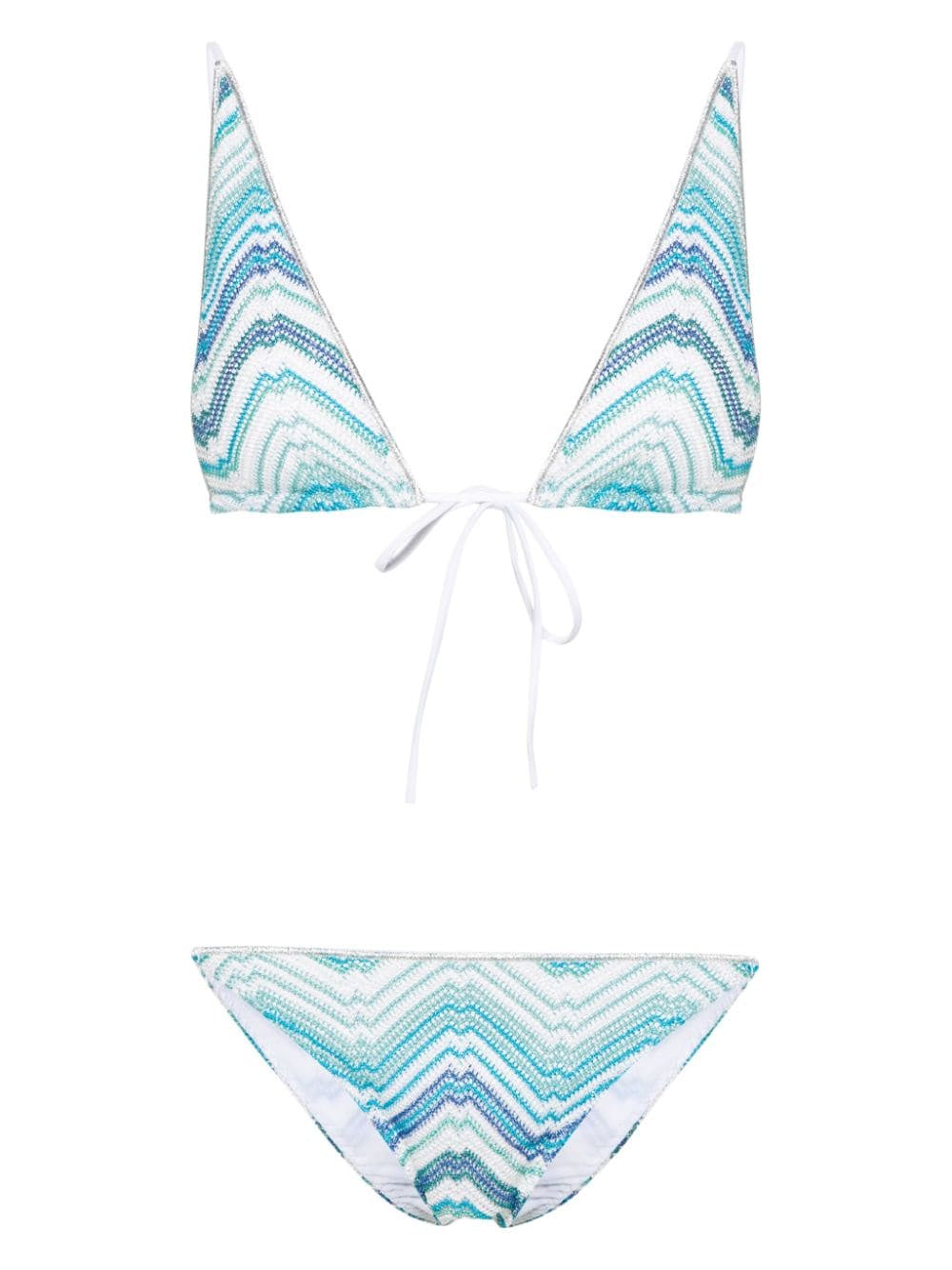 Bikini Triangle Halter Blue Chevron