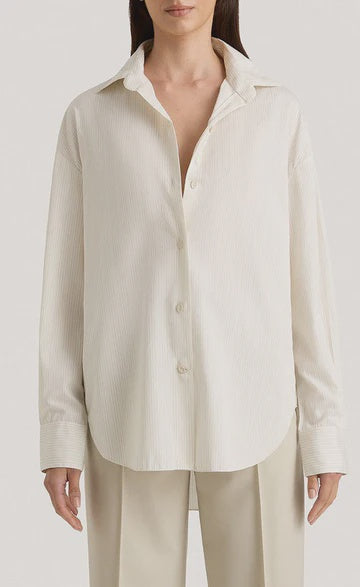 Freya Shirt Cream Pinstripe