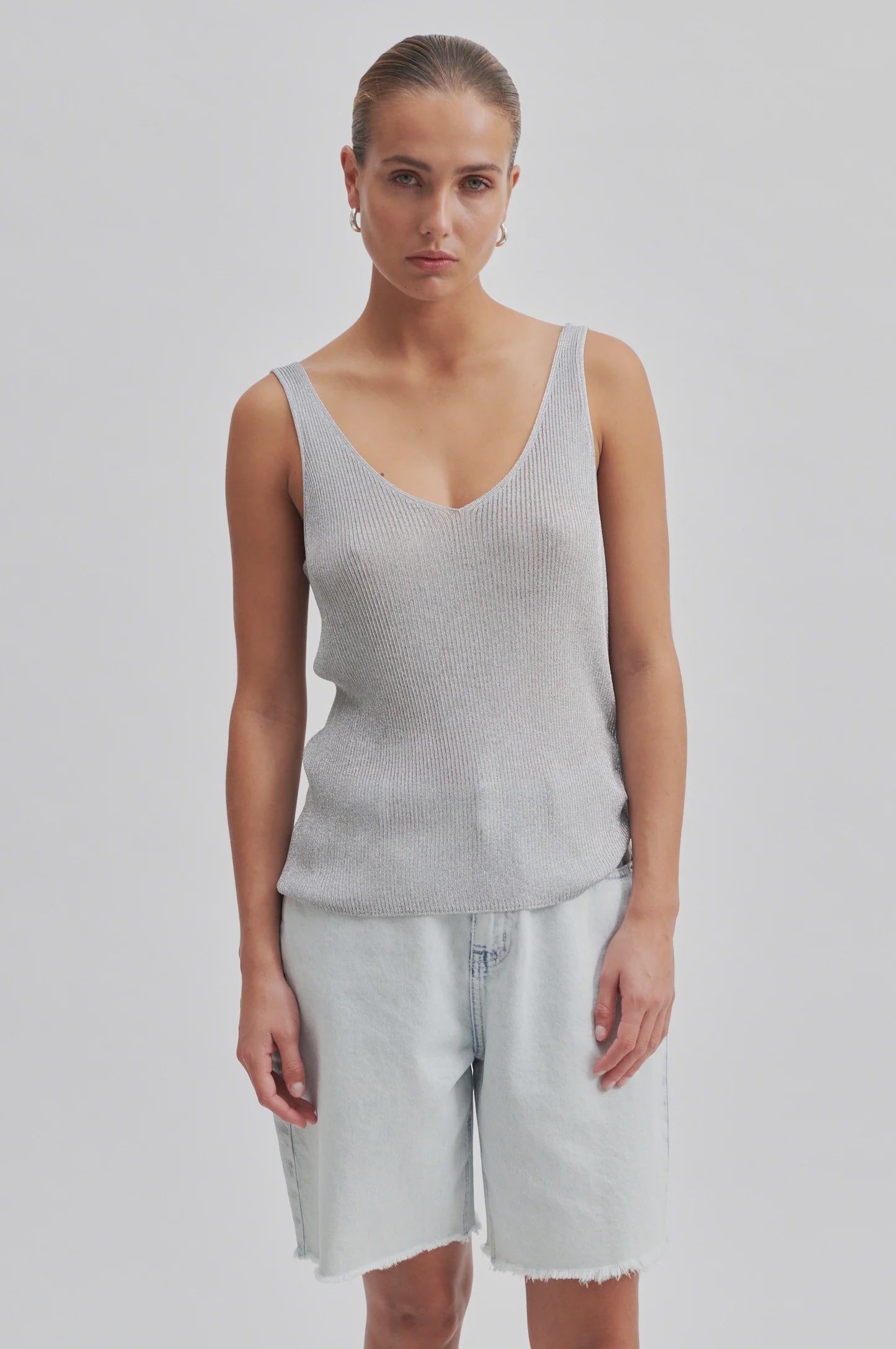 Ellia Knit Top - Silver