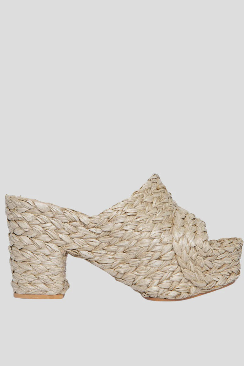 Natural Braided Raffia Clog