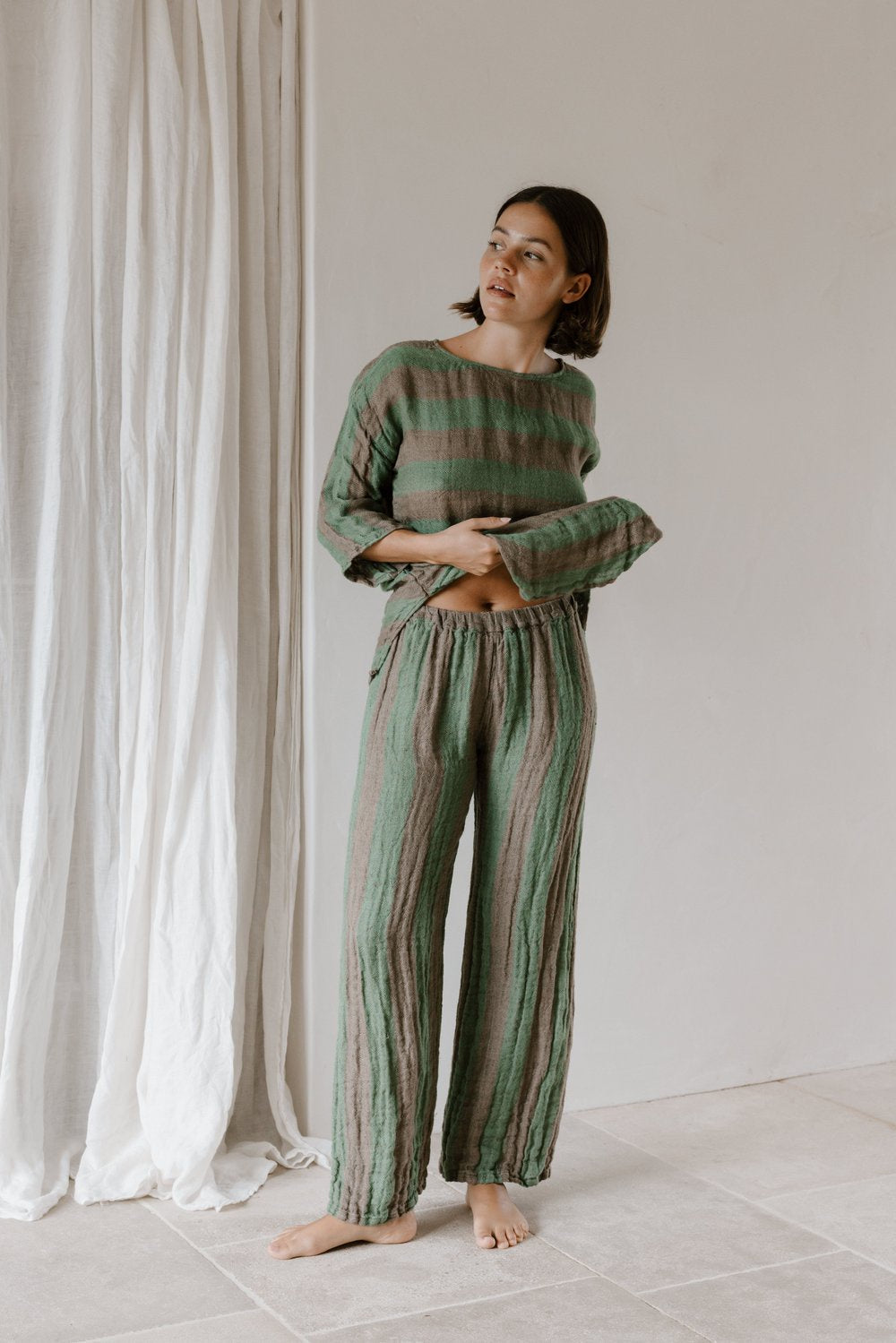 Bettina Pant - Earth Cactus Stripe