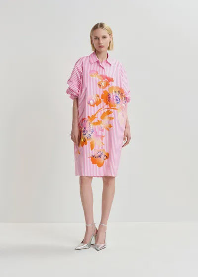 Hoses Foil Print Shirt Dress