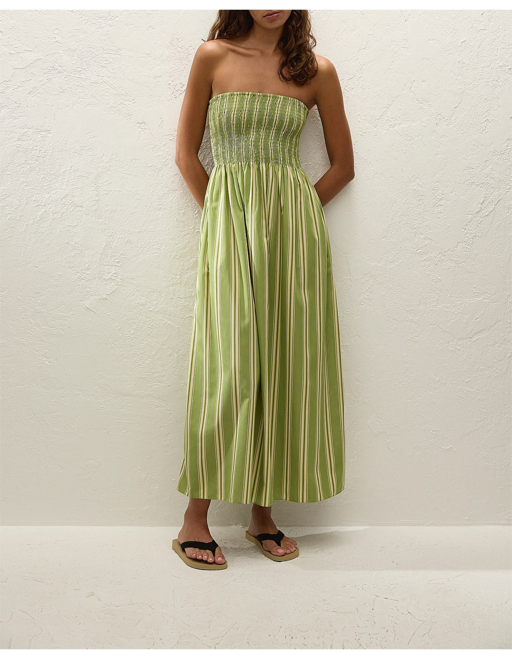 Jamie Midi Dress - Ombré Stripe Juniper