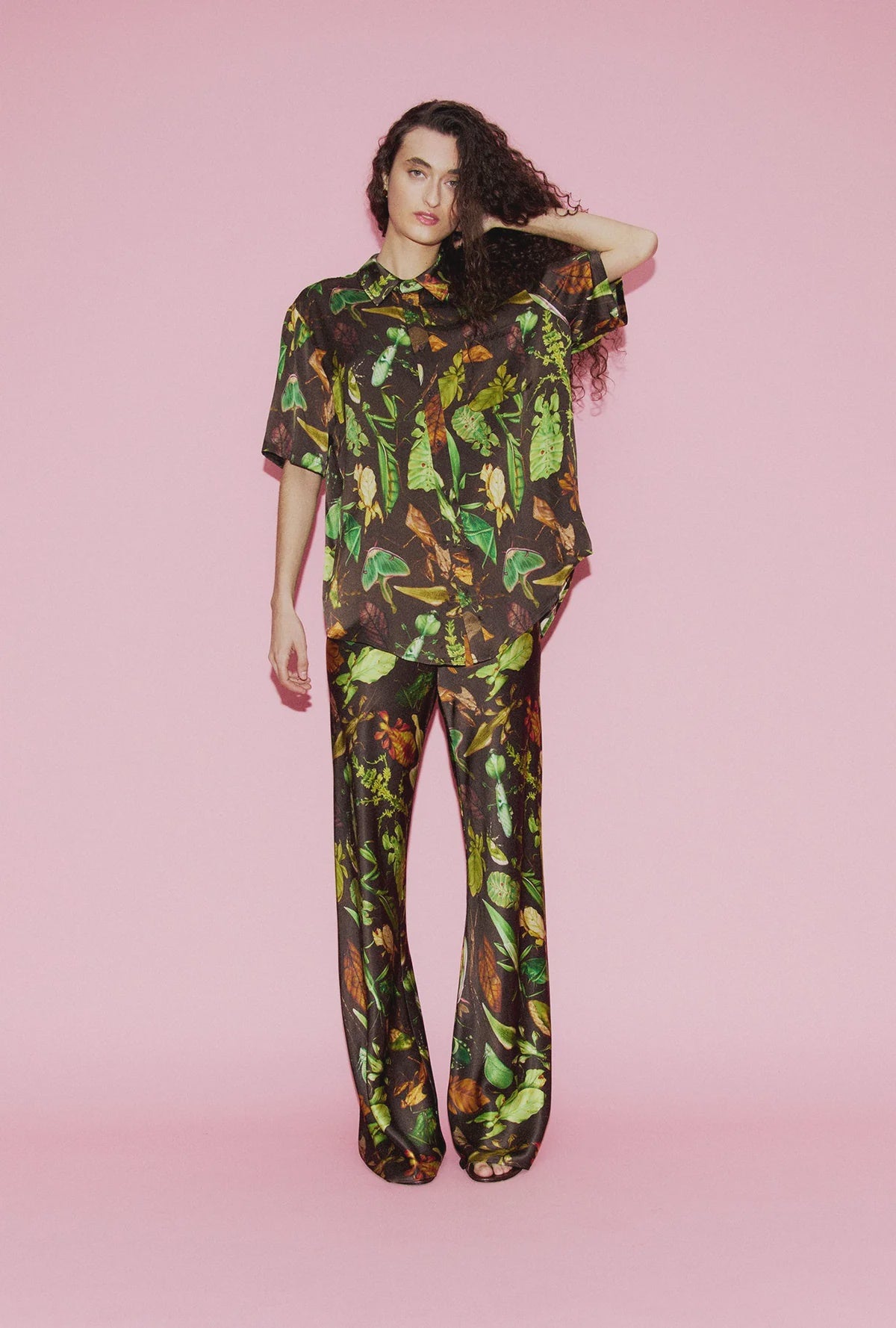 Short Sleeve Boyfriend Shirt - Bug Camo