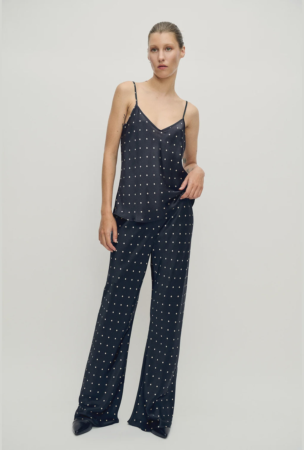 Bias Cut Pants - Small Polka Dots