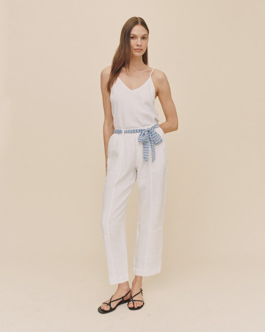 Seam Pant with Printed Sash